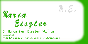maria eiszler business card